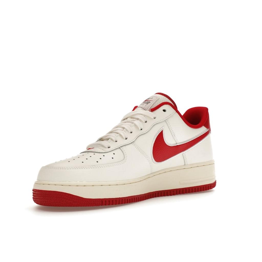 Nike Air Force 1 07 Sail Gym Red Embroidered Swoosh Unisex Sneakers Cream Coconut-Milk Flat-Pewter FV0392-101
