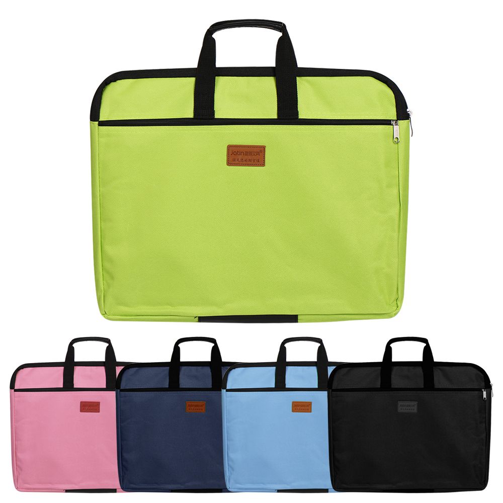 With Handle Canvas A4 Size Waterproof Big Capacity Files Bag File Folder Double Layers Handbag