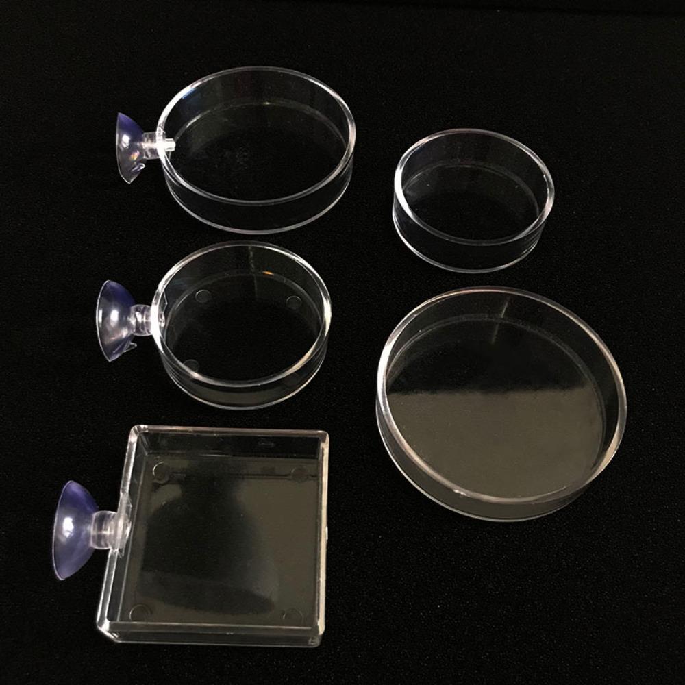 1PC Practical Durable for Fish Tank Transparent Acrylic Shrimp Food Box Fish Feeding Dish Shrimp Feeder Fish Feeding Bowl
