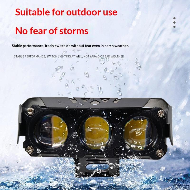 Safe Driving Motorcycle LED Spot Light Dual Color Hi/Low Beam 1PC Fog Lamp for Car Trucks Bad Weather Commute