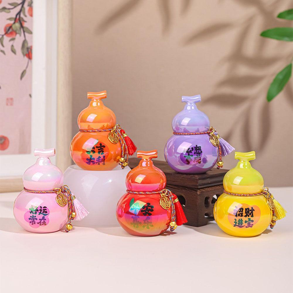 Portable Mini Gourd Statue Chinese Style Gourd Car Ornaments Gift Home Decoration Desk Decorations
