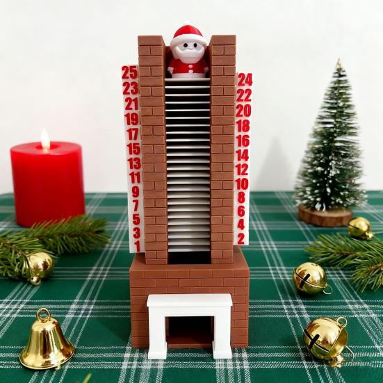 Календарь Адвента с Сантой 25 дней Санта у камина Рождественский календарь обратного отсчета с Сантой