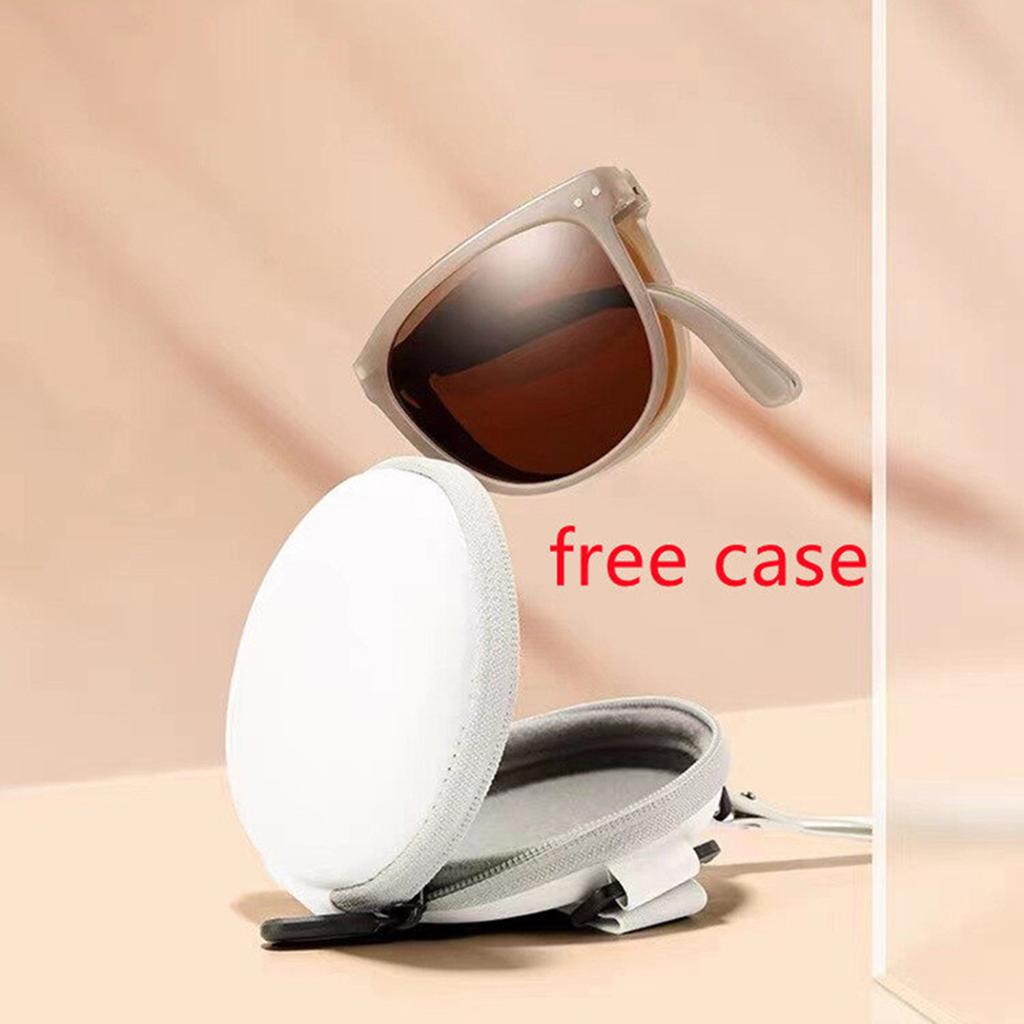 Free Case Sunglasses Same Style for Men and Women Under The Banana Folding Sunglasses Tr90 Glasses