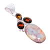 Laguna Lace Agate, Smokey Gemstone 925 Sterling Silver Jewelry Pendant 2.4"  AH-3287