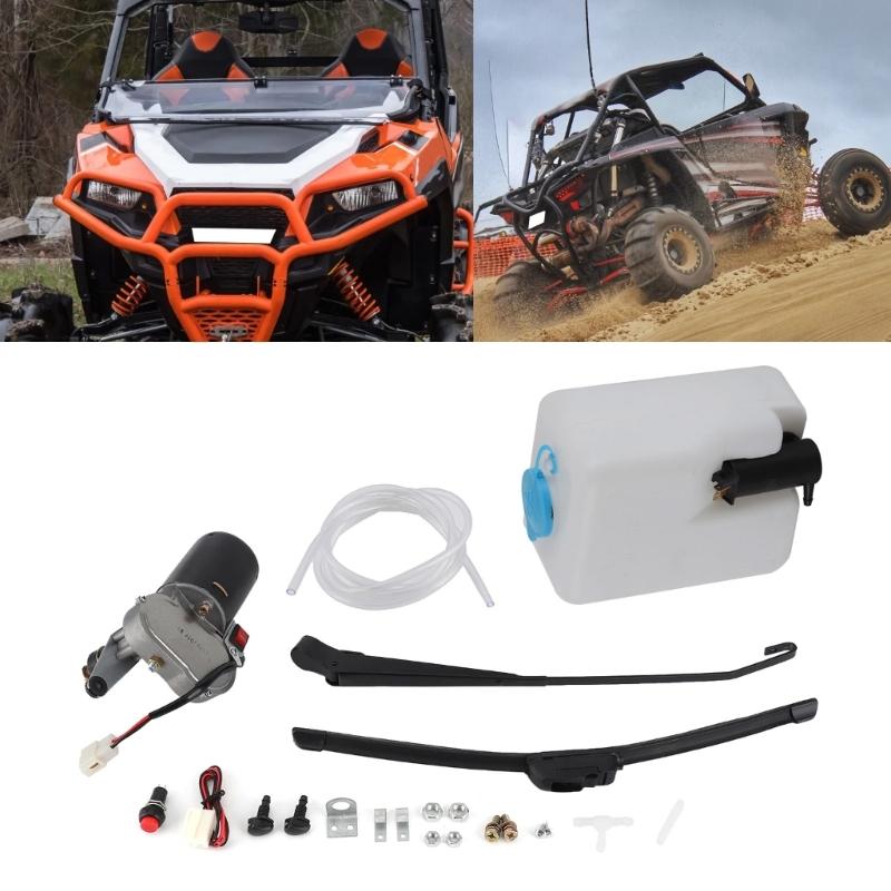 Heavy Duty 90° Wiper Assembly With Integrated Water Sprayer High Power Cleaning System for Multiple Farm Vehicle Models