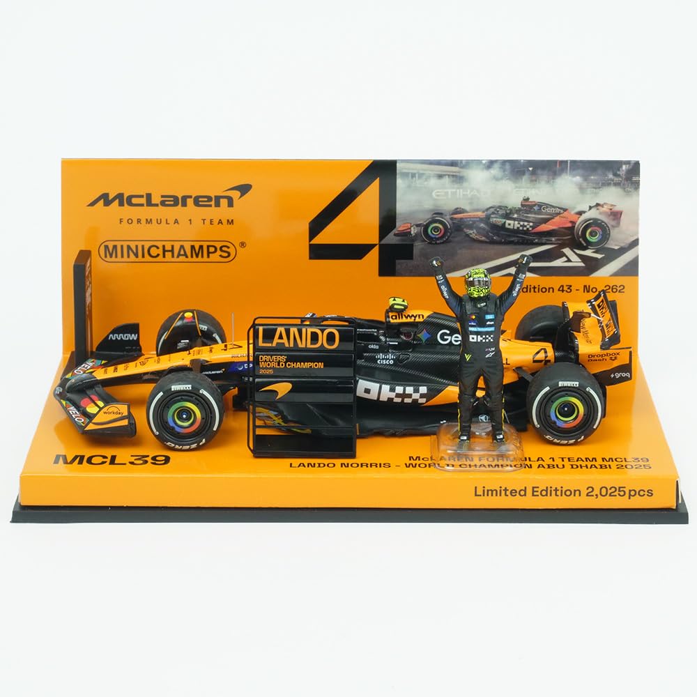 Kyosho MINICHAMPS Команда McLaren F1 MCL39 Ландо Норрис Гран-при Абу-Даби 2025 Чемпион мира Готовая литая модель автомобиля 537256604 1/43