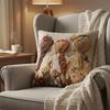 Three Girls Floral Pillow Cover 2D Embroidered Print Boho Friendship Wildflower Cushion Case For Sofa Bed Couch