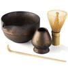 Katakuchi Tea Bowl Set, Tea Ceremony Utensils, Tea Bowl, Tea Whisk Stand, Tea Whisk (100-piece Set), Tea Scoop, and Bowl Bottom with Horizontal