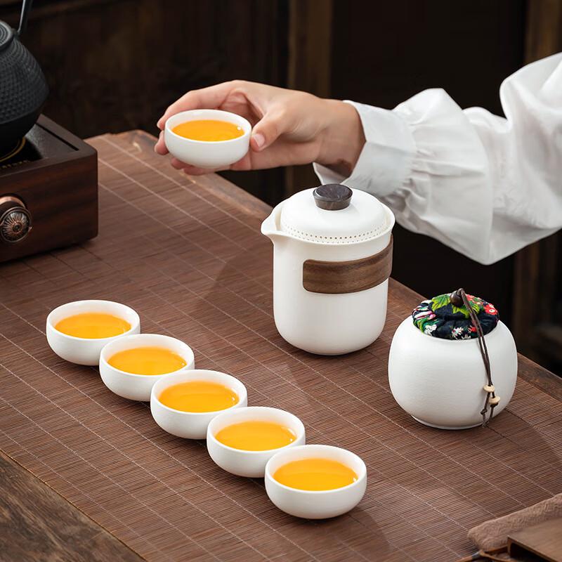Lingxue Rough Pottery Tea Set with Gift Box