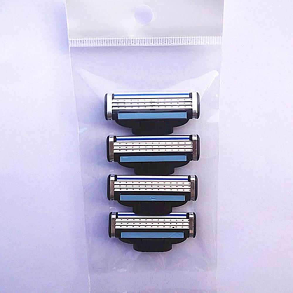 4Pcs Compatible MACH Manual Three-layer Razor Blade Shaver for Men's Razors Tool Holders