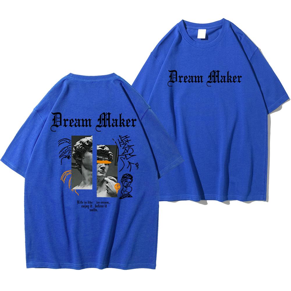 Мужская футболка Летняя Уникальная С принтом 3D на спине Мужская одежда Футболка с коротким рукавом Повседневная Свободная Оверсайз Рубашка Топы