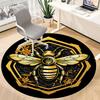 1PC Bee Honeycomb Office Round Area Rug, Mat Suitable For Office, Under Office Chairs Bedroom Living Room Home Decor, Room Deco