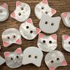 New 10Pcs Decorative Fasteners For Clothing Cute Cartoon Cat Buttons With Ears Resin DIY Craft Buttons For Sewing And Crafting