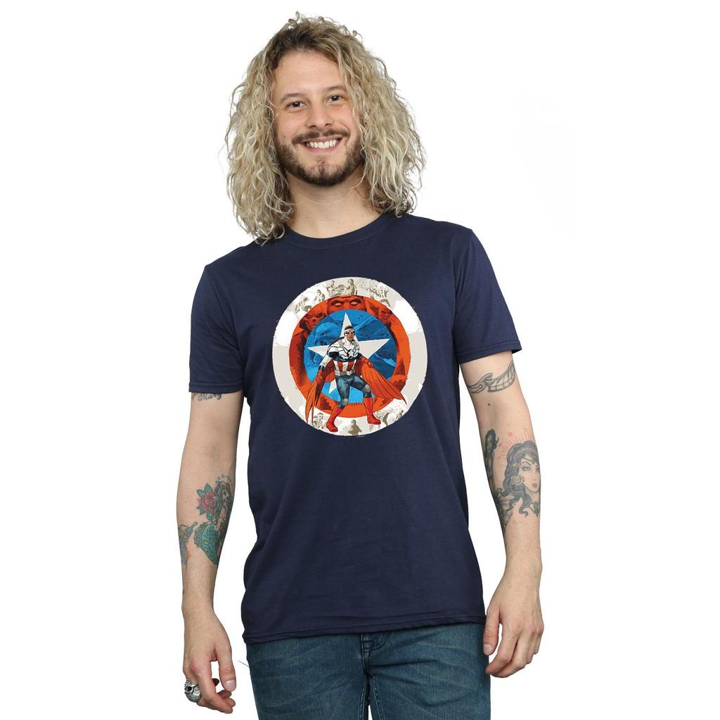 Marvel Mens Captain America Sam Wilson Shield T-Shirt