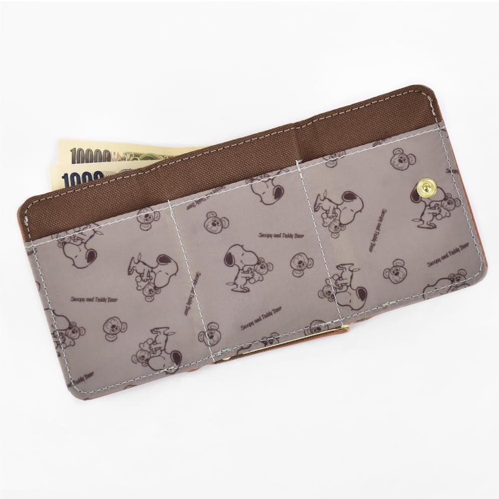 Складной компактный синтетический монетный кошелек High School 0113 Camel [Snoopy], кошелек, тройной, кошелек, кошелек, кожаный, кошелек, застежка, для женщин, для девочек, для взрослых,