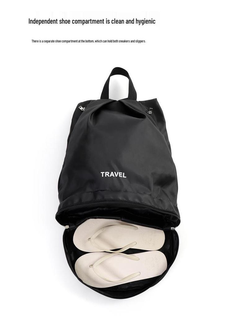 Women's Large Capacity Gym and Swim Bag - Drawstring, Dry/Wet Separation, for Short Trips and Sports