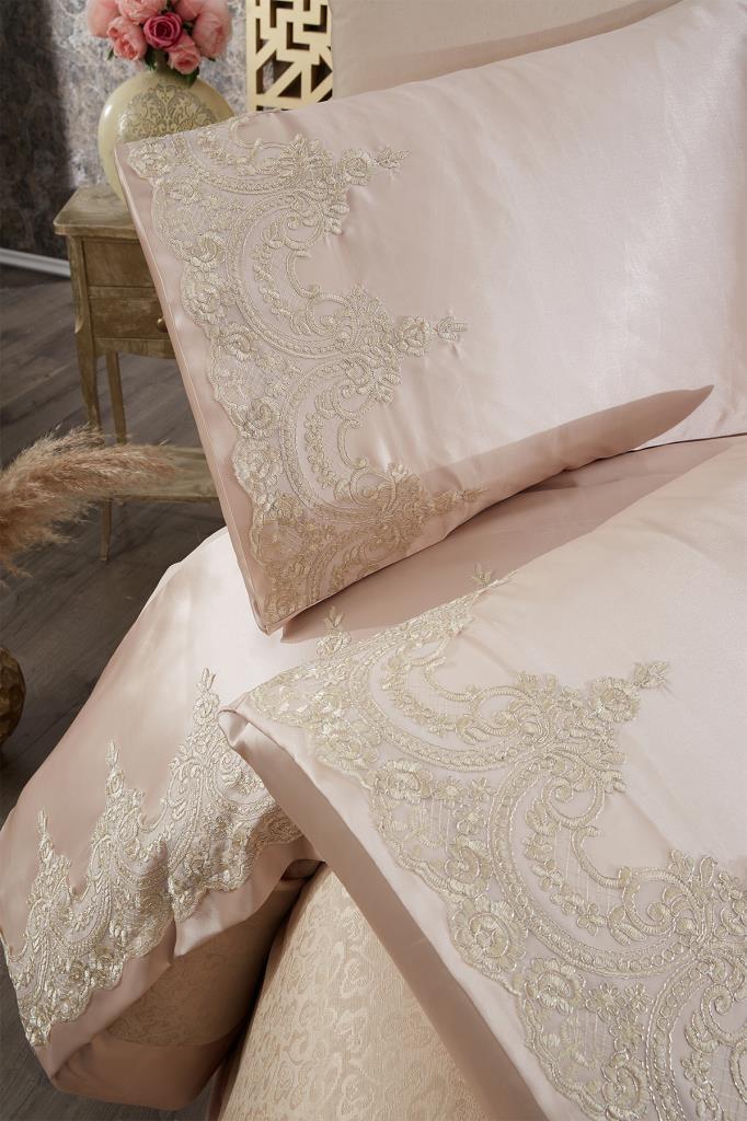 Комплект покрывала синель Diana 6шт, Покрывало 230х240, Простыня 230х240 Жаккардовая ткань, Полный размер, Двойной размер Бежевый