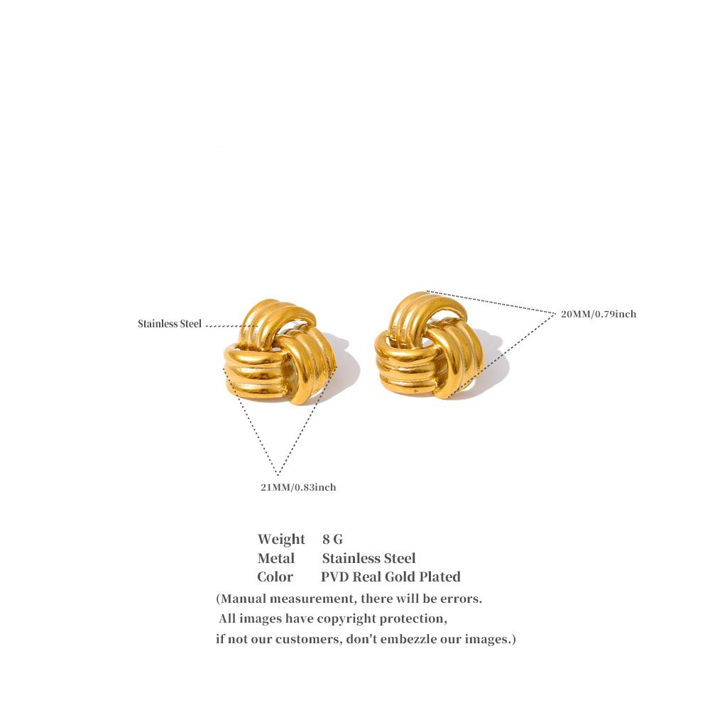 Eetit Classic Stainless Steel Geometric Stud Earrings 18K PVD Plated Metal Waterproof Women Daily Popular Fashion Jewelry Gift