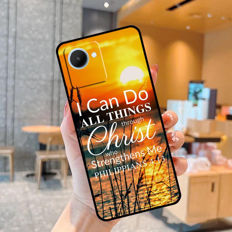 Bible Verse Philippians Jesus Christ Case For Realme C55 C33 C31 C35 C30 C11 C15 C25s C21Y GT Neo 5 3T 2T 8 9 10 11 Pro Plus
