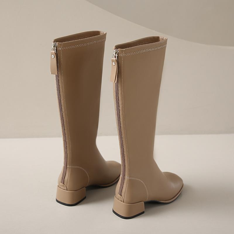 Сапоги женские выше колена 2025 новые мягкие кожаные толстые каблуки тонкие высокие сапоги осень и зима британский стиль высокие рыцарские сапоги для женщин