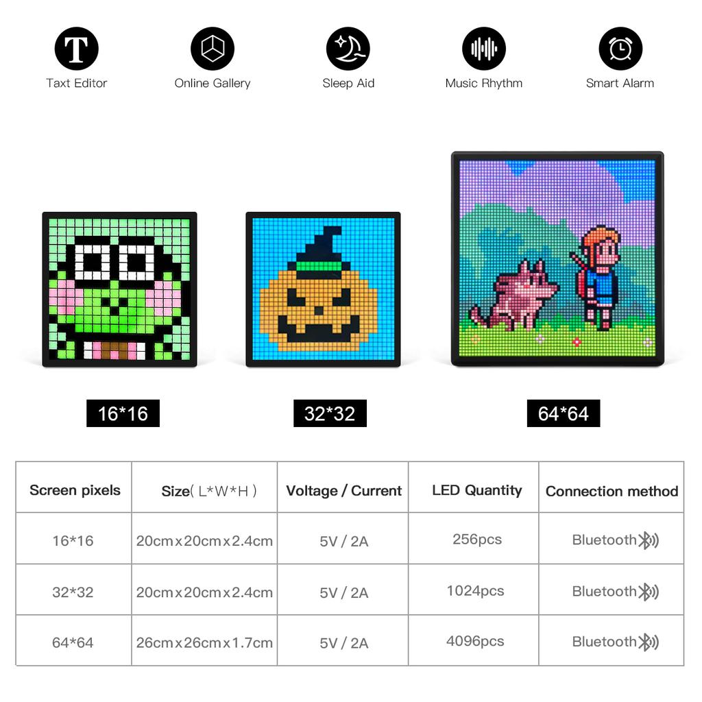 Умный RGB USB светодиодный матричный пиксельный дисплей панель свет Bluetooth приложение программируемый аниме текст часы граффити искусство цифровой экран знак