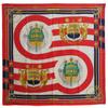 Carree90 Scarf CHATEAUX D'ARRIERE Stern Decoration Red/White Silk Women Used