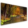 Three Piece Picture Canvas Print Autumn Forest River