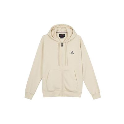 Jordan Embroidered Logo Zip Hoodie With Fleece Lining Men Tops Yellow DQ7351-206