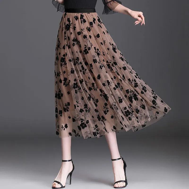 Юбка женская летняя повседневная универсальная эластичная с высокой талией свободная юбка-бюстье большого размера эластичные облегающие платья