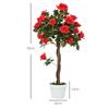 Set Of 2 Artificial Plants White Rose Floral In Pot Fake Plants For Home Indoor Decor 90cm Red