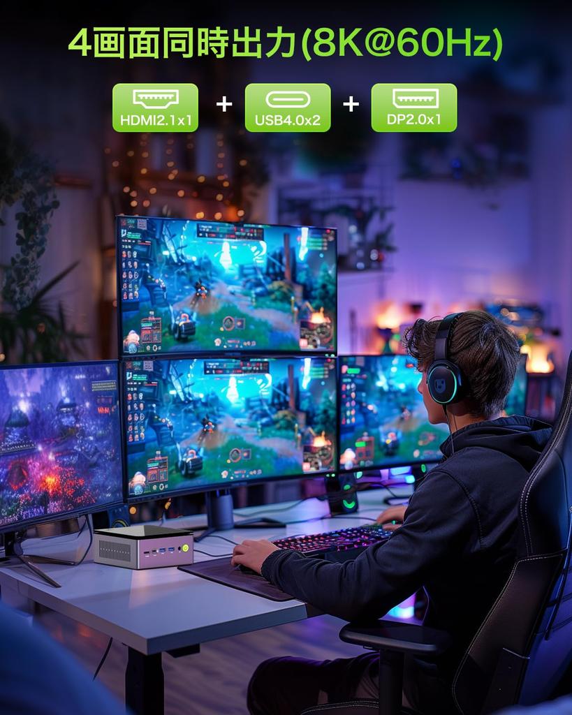 GMKtec мини-ПК AMD Ryzen 7 PRO 6850H max SSD 16 ГБ DDR5 512 ГБ Windows 11 pro Мини-ПК двойной HDMI 4 экрана игровой мини-компьютер Nucbox M7 (8C/16T 4.70ГГц)