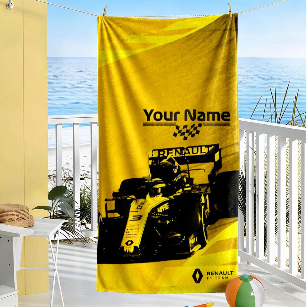 Renault Customize Text Beach Towel Quick-Dry Soft Microfiber Suitable for Sports Travel Swimming Yoga Bathroom Beach And Pool