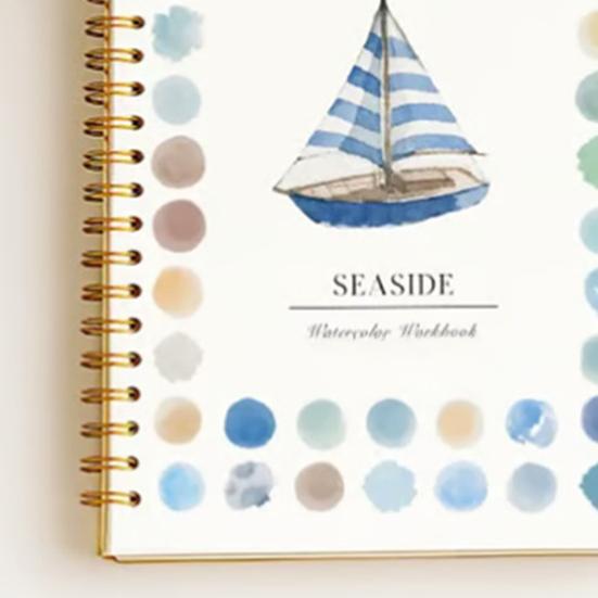 Альбом для акварели Книжка-раскраска Пошаговые уроки для животных цветов Подходящий для начинающих Набор для рисования для обучения Снятие стресса