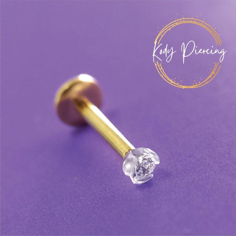 KODY PIERCING Labret Набор анодированных кристаллов золота со стержнем Bioflex 10 мм