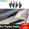 Декоративная накладка на ручку двери (чаша) для Toyota Camry 70 2018      Аксессуары для салона из карбона