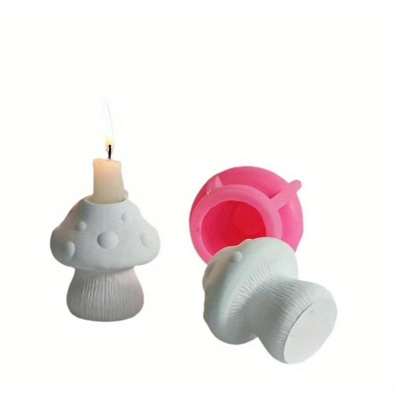 Mushroom Candle Holder Silicone Mold DIY Cement Gypsum Pouring Epoxy Mold for Car Aromatherapy Mould Home Ornament
