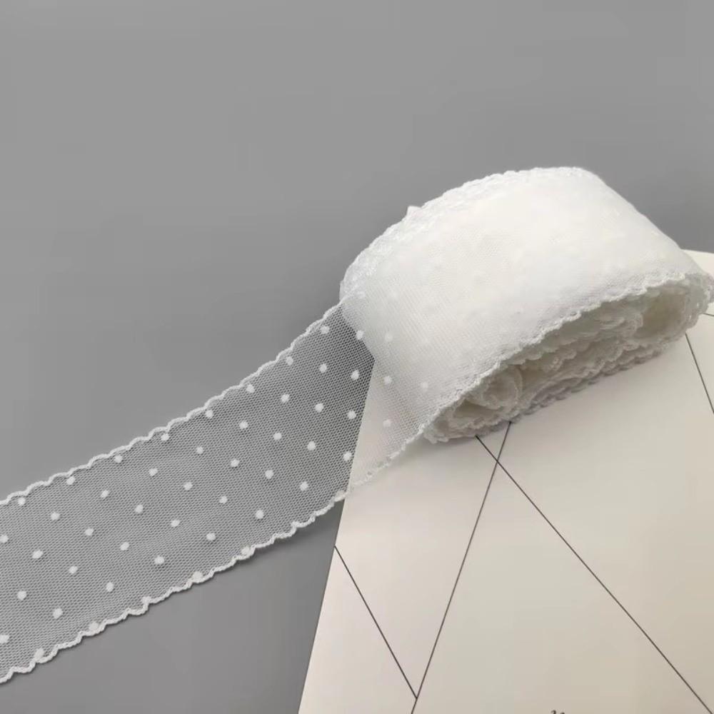 DIY Polka Dot Mesh Ribbon Retro Lace Fabric Ribbon  for Bouquets Gift Wrapping Sewing
