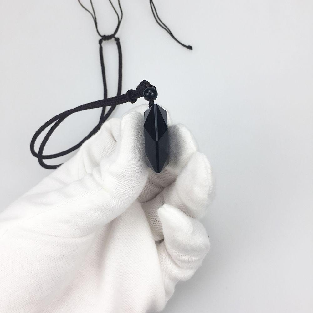 Jewelry Fashion Blessing Men Jewelry Lucky Necklace Obsidian Pendant Amulet Hexagram Shape