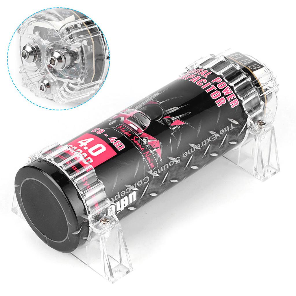 4 Farad Power Capacitor LED Voltage Display Power Cap Car Audio Amplifier