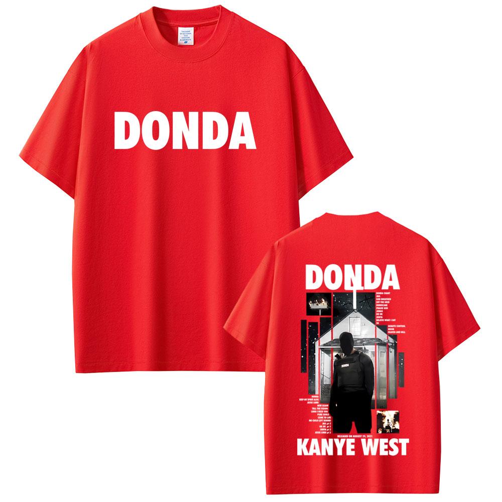 Футболка с принтом с обеих сторон Donda рэпера Канье Уэста Унисекс Женская Хип-Хоп Мода Поп-Музыка Футболки Унисекс Винтажные Футболки