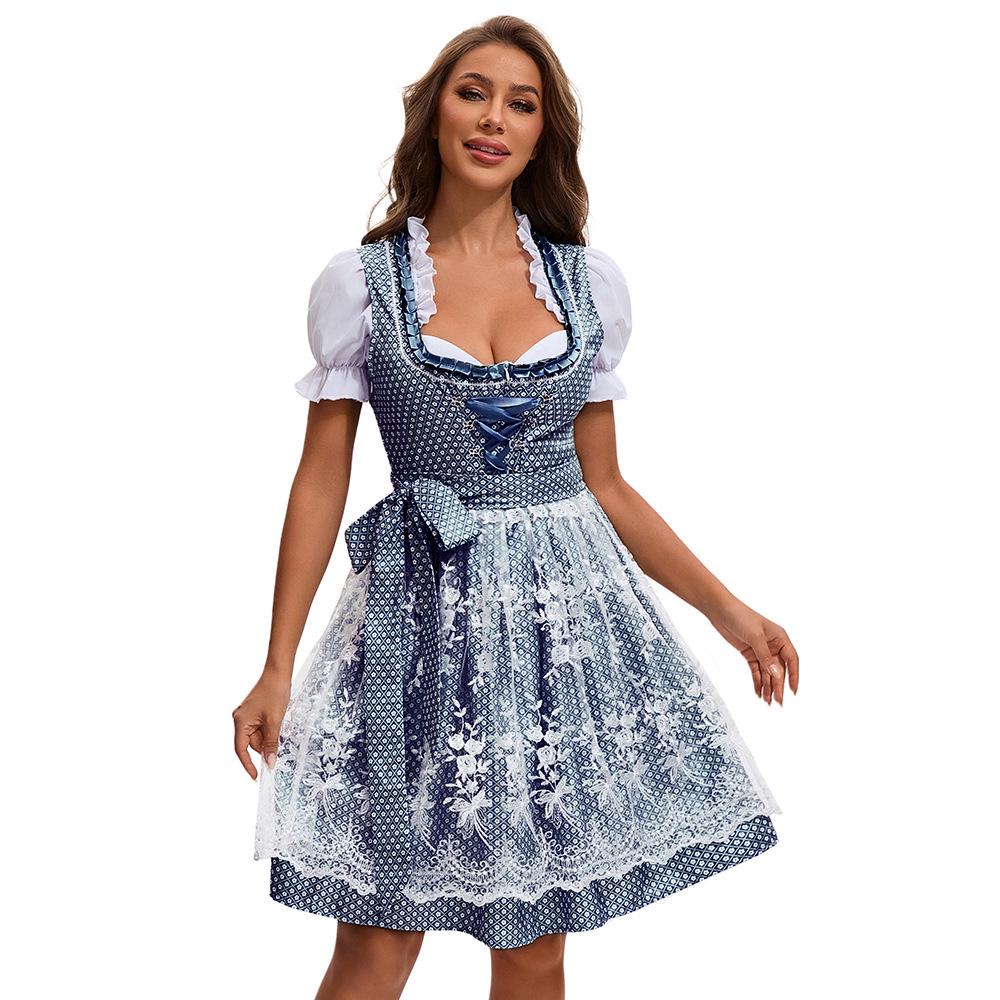 Oktoberfest Women's Beer Dress - German Munich Print Costume for Stage Performance