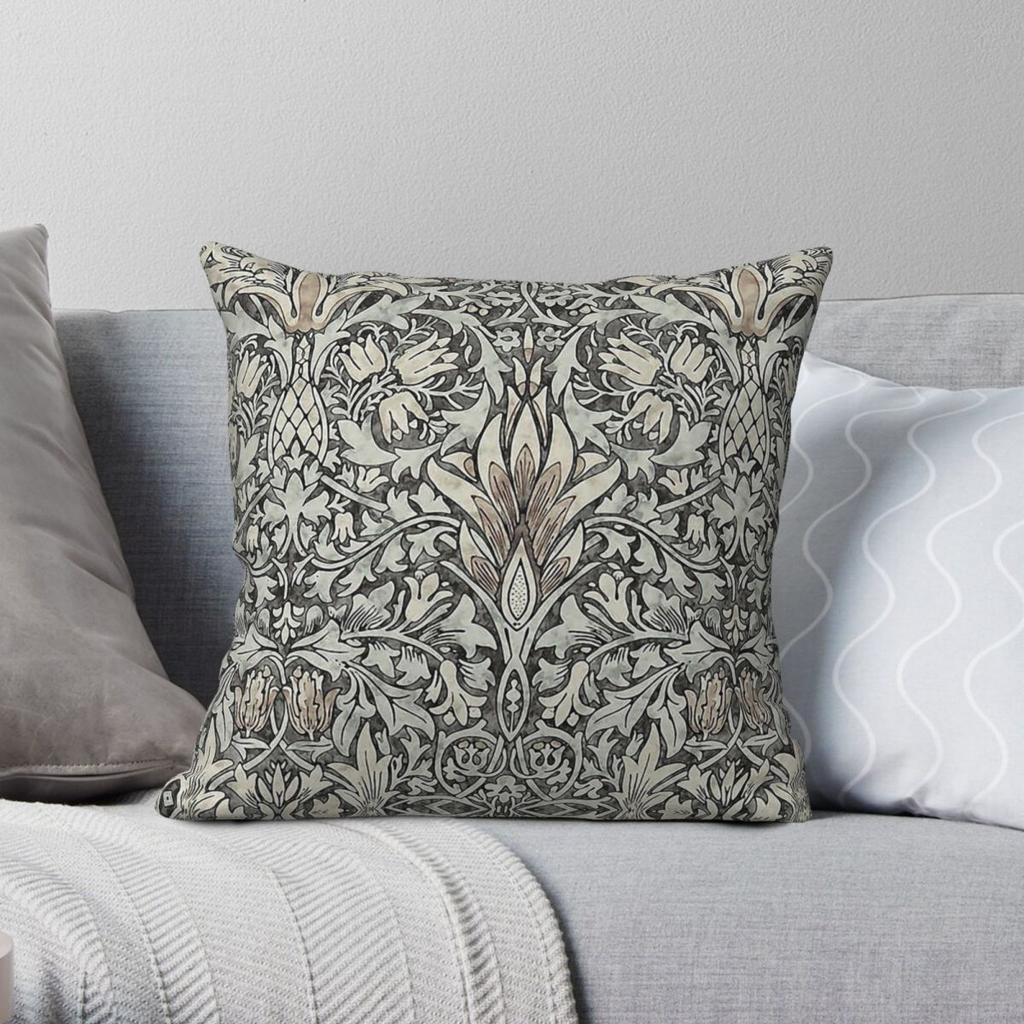 William Morris Snakeshead Grey Square Pillowcase Polyester Linen Velvet Pattern Zip Decor Pillow Case Car Cushion Cover x