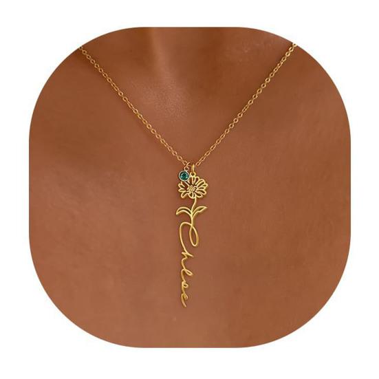 Ожерелье с цветком месяца рождения для женщин, ожерелье с подвеской в виде цветка, ожерелье с цветком месяца рождения, подарок на День матери, день рождения для мамы, сестры, лучшей подруги, ее