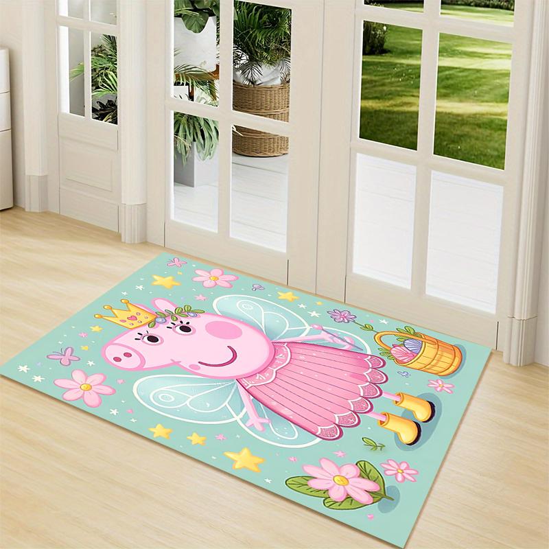 1Pc Peppa Pig Fairy Tale Carpet Rug Customizable Soft Washable Antislip Home Living Room Sofa Mats Personalized Rug 0917111