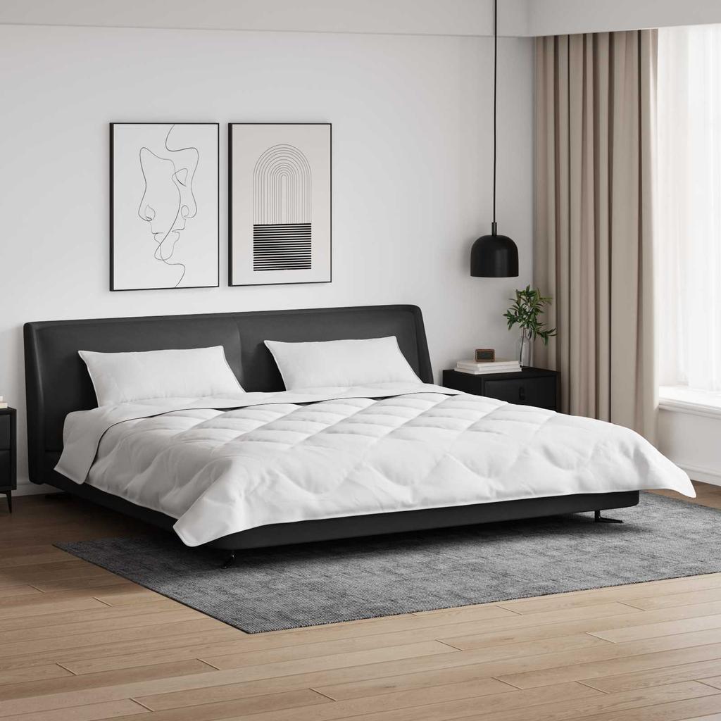 Winter Duvet Set with Pillows 3 pcs White Microfiber