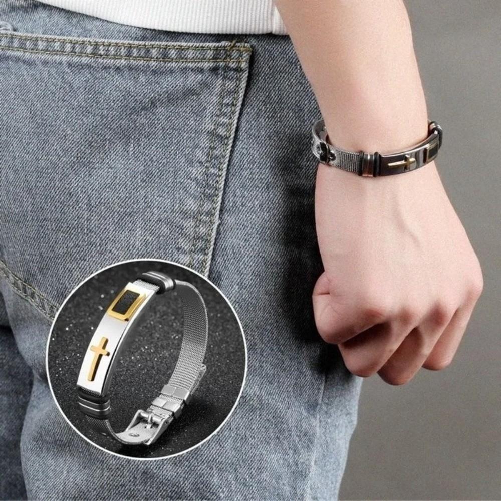 Adjustable Religious Bracelet Stainless Steel Couple Bracelet Unique Men's Jewelry  Friends