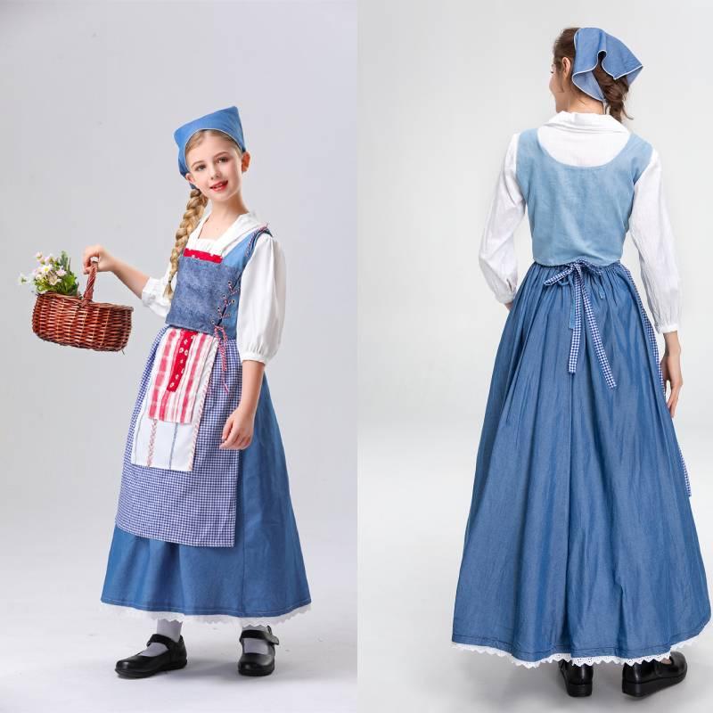 Adult Little Match Girl Cos Costume For Halloween Stage Performance Exquisite Polyester Fiber Material European And American Fantasy Theme Suitable