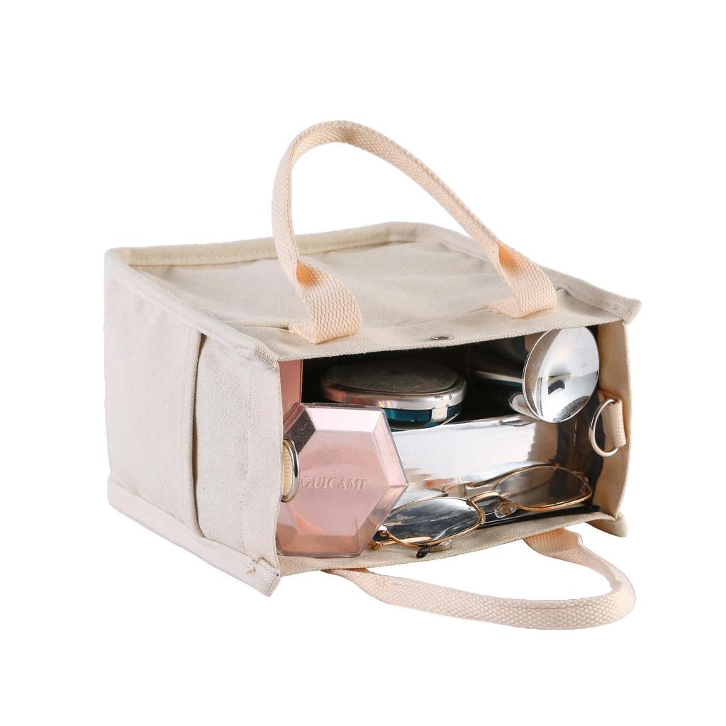 3D Multi-Pocket Canvas Tote Bag: Stylish, Versatile Messenger & Lunch Box Bag