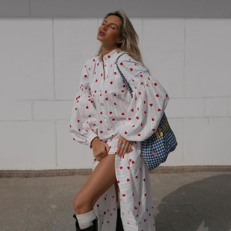 Женское платье-комбинация длиной до щиколотки с длинным рукавом и воротником-стойкой с высокой талией