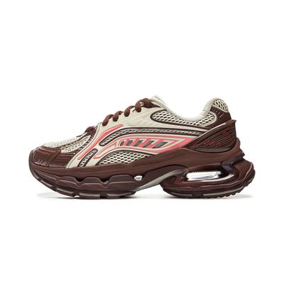 Li Ning Liejun BOW Стабильный Тренд Спортивная Поддержка Прочные Нескользящие Низкие Повседневные Кроссовки Женские Повседневные Кроссовки Коричневый Бежевый AZGV028-3